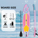 Tlsunny Inflatable Stand Up Paddle Board W/Sup Accessories, 11'  32.3'' Surf Board W/ 3 Fins Paddleboard, 12-15 Psi Hand Pump, R