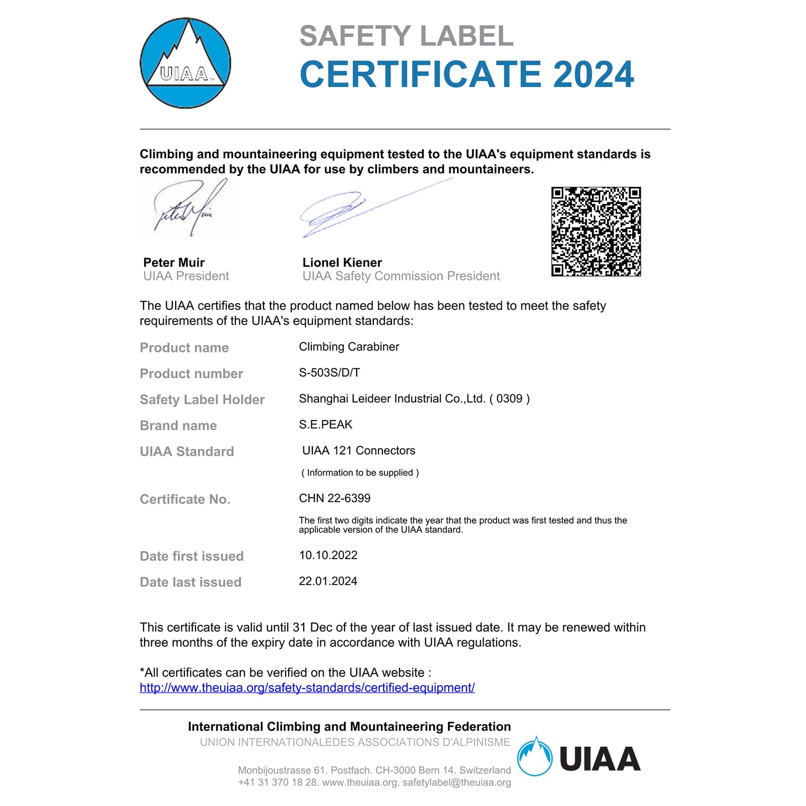 Sepeak Uiaa Ce 30Kn Locking Climbing Clips, Professional Ce Heavy Duty Screwgate Clip For Outdoor Climbing, Mountaineering, Rapp