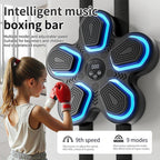 Yrougra Music Boxing Machine, Smart Bluetooth Boxing Training Target With Led Light, 9 Speed Modes, Digital Display, Wall-Mounte