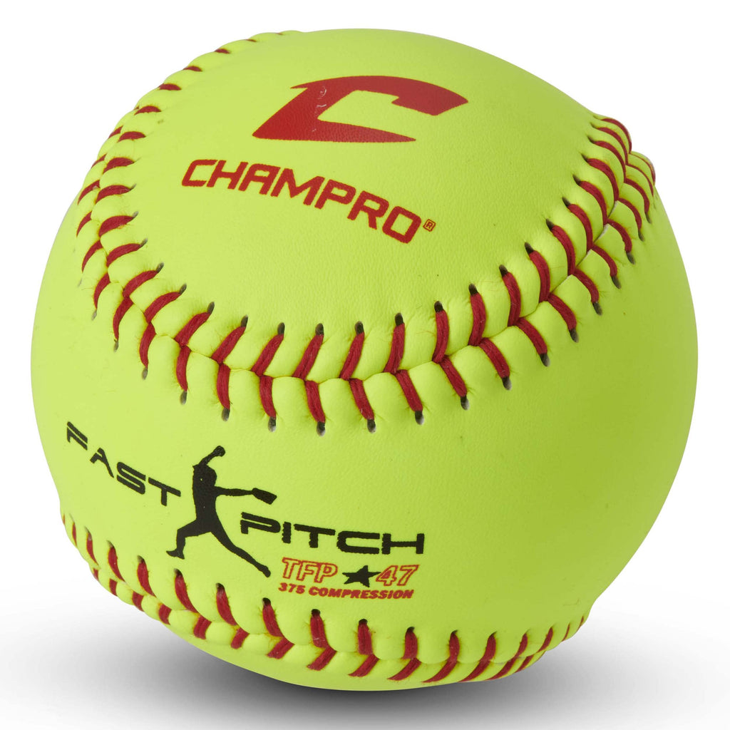 Champro Nfhs Leather Cover, Red Set (Optic Yellow, 12-Inch)