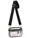 HULISEN Clear Crossbody Bag Stadium Approved, Clear Purses for Women Stadium Crossbody for Concert, Sport Events