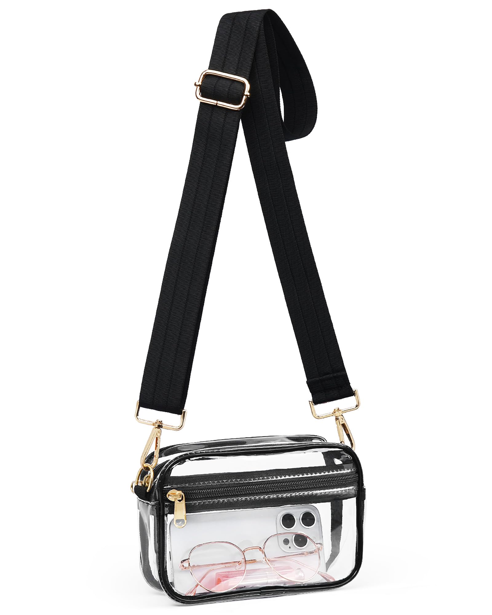 HULISEN Clear Crossbody Bag Stadium Approved, Clear Purses for Women Stadium Crossbody for Concert, Sport Events