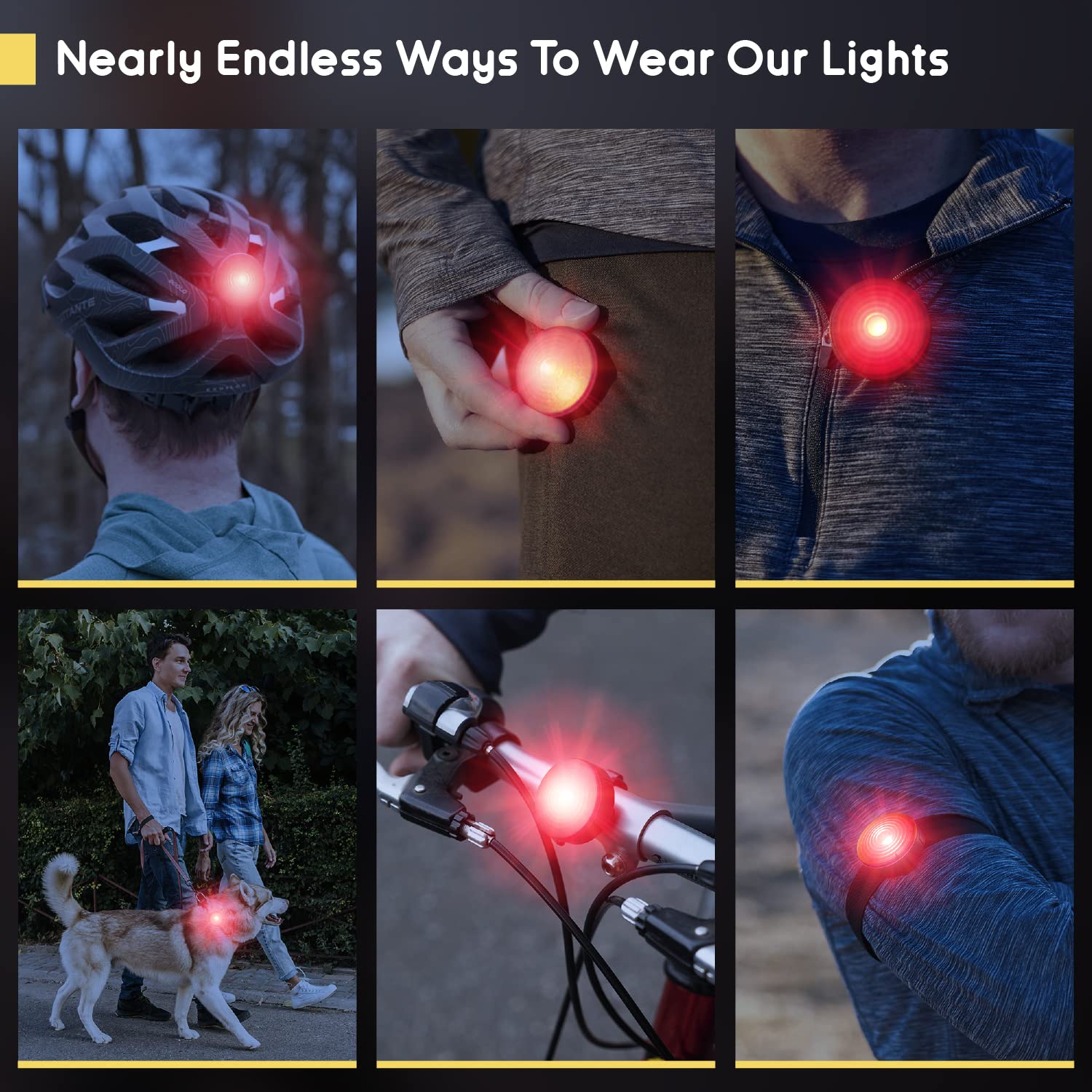 Everbeam E200 Led Bicycle Lights Front And Rear Rechargeable  Powerful Waterproof Safety Clip On Led Light Set, For Runners, Cyc