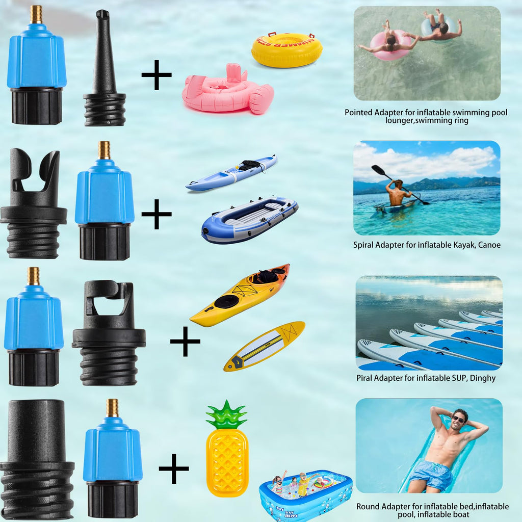 Inflatable Sup Pump Adaptor, Paddle Board Sup Valve Adapter With 9 Standard Conventional Air Pump Adapter For Inflatables, Paddl