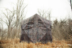 Muddy Outdoors Hunting Easy Set-Up Portable Concealable Black-Backed Water Resistant Epic Camo Prevue Ground Blind, 3-Person