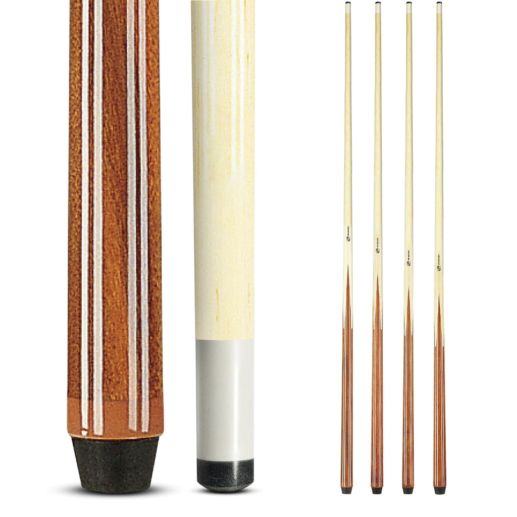 Players Set Of One Piece House Pool Cue Sticks - Professional Quality For Commercial Or Residential Use (4 Cues)