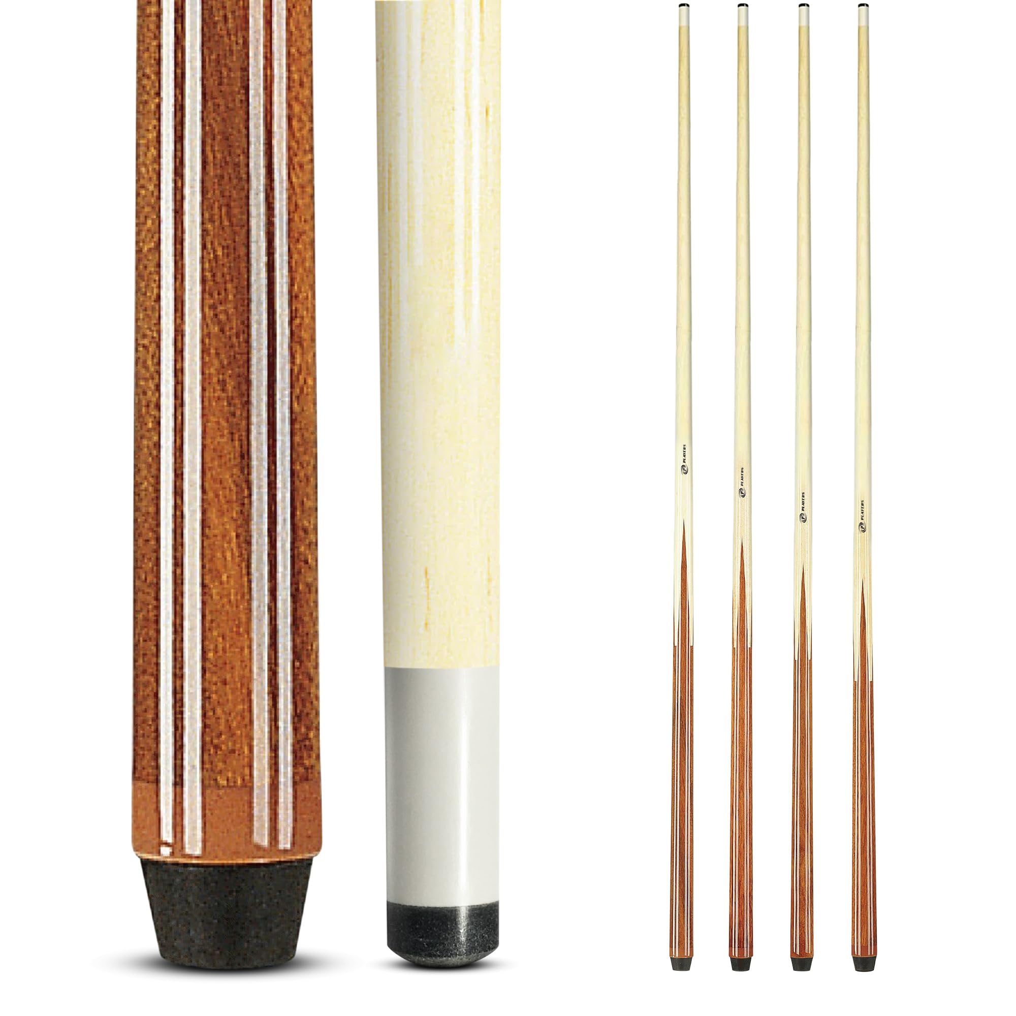 Players Set Of One Piece House Pool Cue Sticks - Professional Quality For Commercial Or Residential Use (4 Cues)