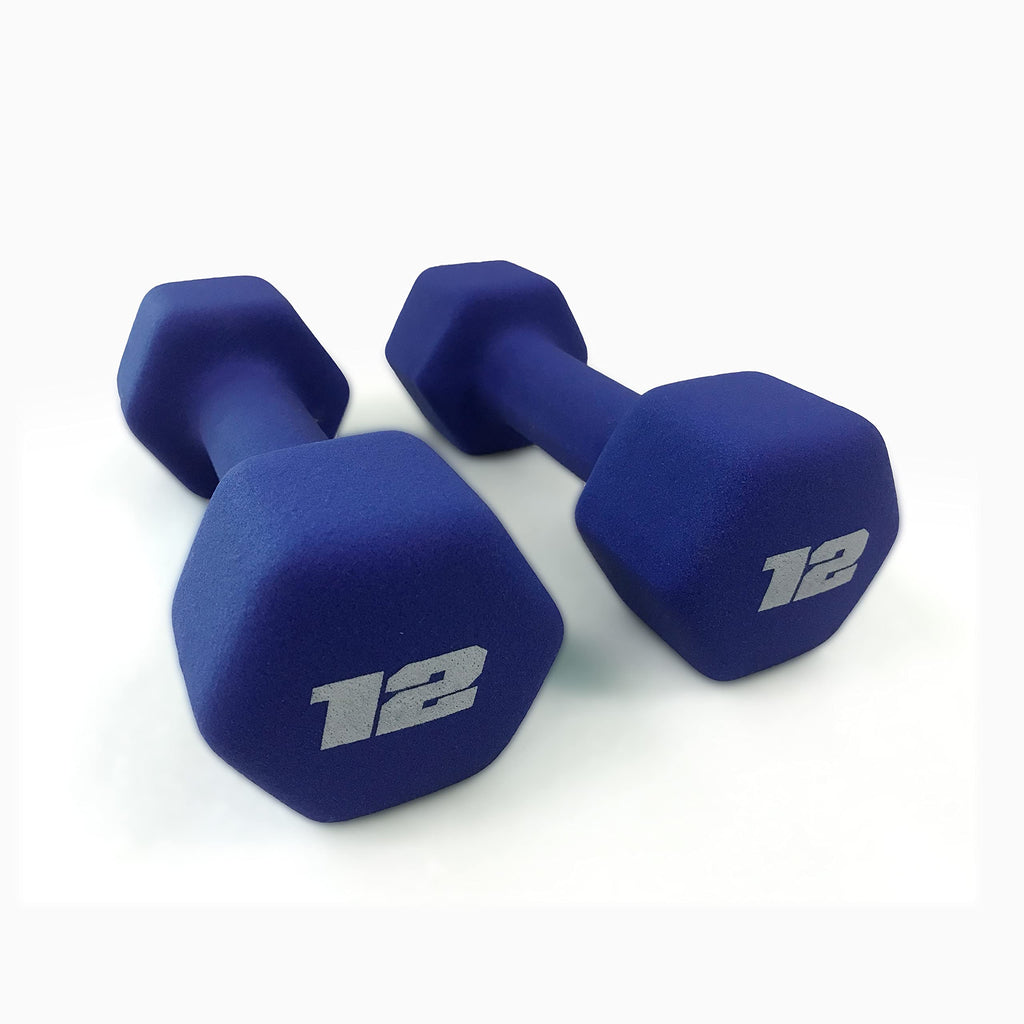 Cap Barbell Neoprene Dumbbell Weights, 12 Lb Pair, Admiral Blue