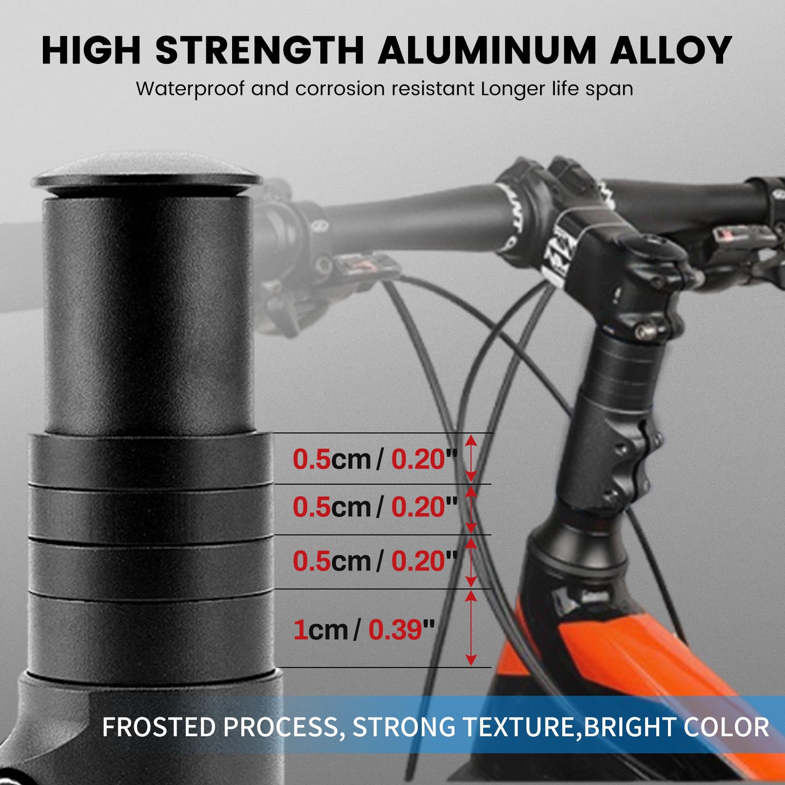 Rainflowwer Bike Stem 28.6Mm (1-1/8), 135Mm Aluminum Adapter Adjustable Alloy Handlebar Stem Riser For Mountain Bike, Road Bike,