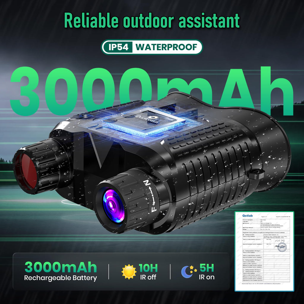 4K Night Vision Binoculars For Adults,Night Vision Goggles For Helmet(1312Ft),8X Digital Zoom,7-Level Infrared Adjustment For Ca