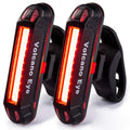 Bike Tail Light (2 Packs), USB Rechargeable LED Bicycle Rear Light, Ultra Bright Waterproof Bike Light for Cycling Safety, Red/G