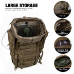 Mardingtop 60L Molle Hiking Internal Frame Backpacks With Rain Cover For Camping,Backpacking,Travelling(Khaki)