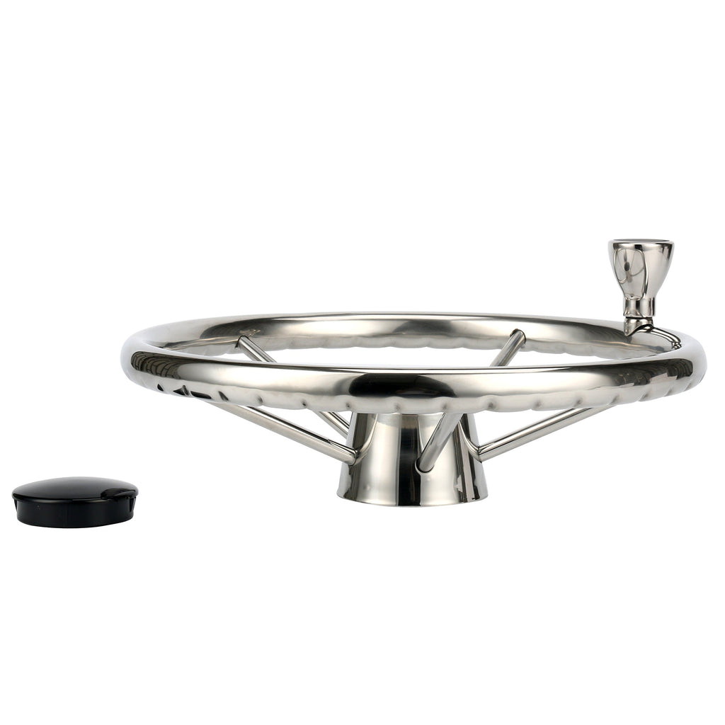 Amarine Made 5-Spoke 13-1/2 Inch Destroyer Style Stainless Boat Steering Wheel With M Size Knob - 9310Srf1