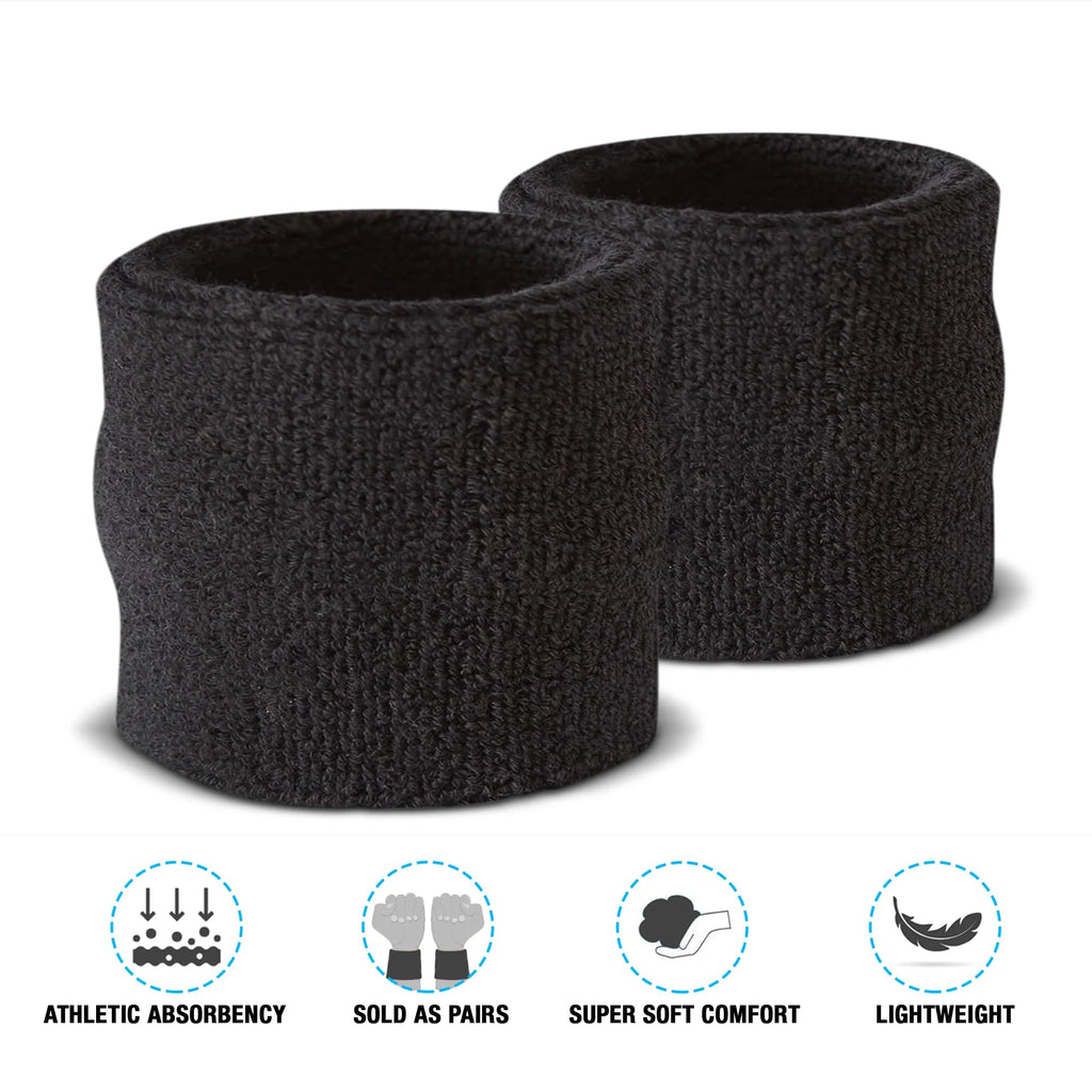 Suddora Kids Wrist Sweatbands - Athletic Cotton Terry Cloth Sports Wristbands For Kids (Pair) (Purple)