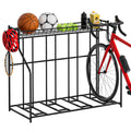 Kificet 4 Bike Stand, Bike Rack Garage with Storage Rack, Bicycle Stand for Garage Organizer, Indoor Sporting Gear Storage Stati