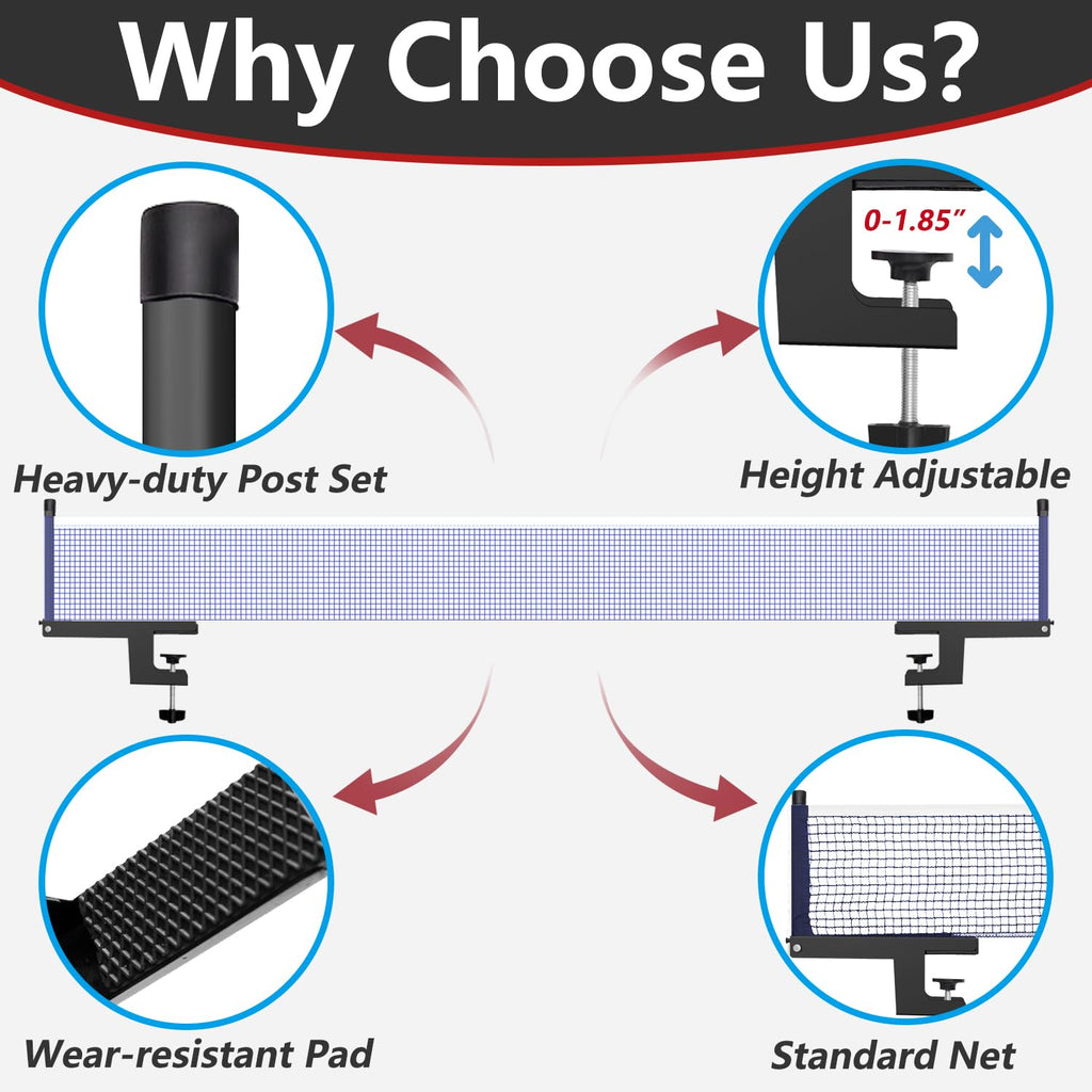 Bihomifi Table Tennis Net Ping Pong Net Professional Table Tennis Net And Post Set Adjusting Table Tennis Equipment Professional