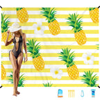 Famstar Beach Blanket Oversized Extra Large78 X 110,Waterproof Sandproof Beach Blanket 2-8 Adults Lightweight Durable For Travel