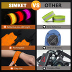 Simket Led Armbands For Running (2 Pack), Usb Rechargeable Reflective Running Gear, High Visibility Light Up Bands Adjustable Ru