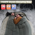 Atepa Double Sleeping Bag-700Fp Down 0 Degree Sleeping Bag For Adults 2 Person- Lightweight Sleeping Bag For Backpacking Couples
