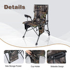 Redcamp Oversized Folding Camping Chair For Adults, Support 330Lbs Heavy Duty Fully Padded Hunting Chair With Cup Holder Side Po
