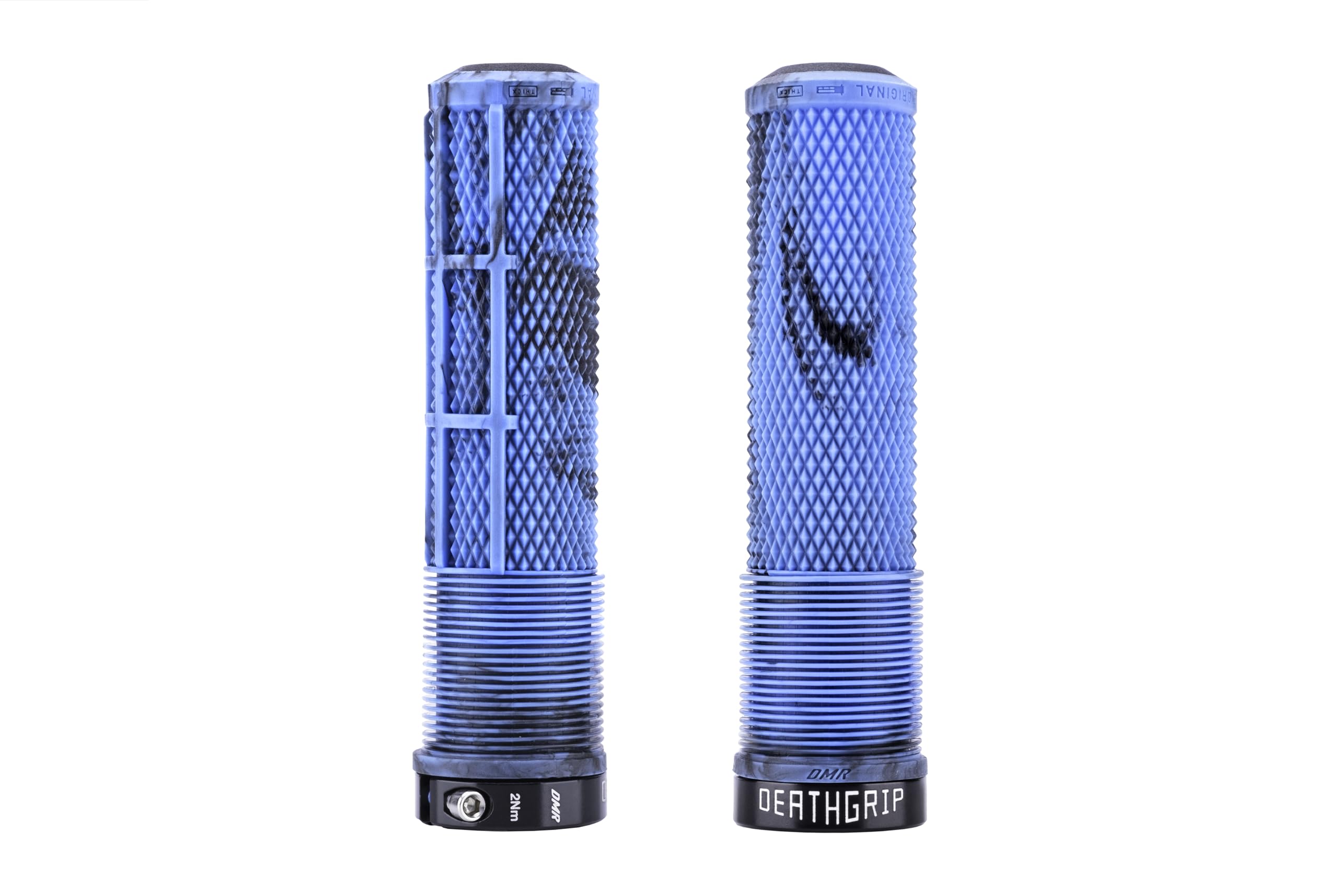 DMR Deathgrip 2 Flangless Handlebar Grips (Blue Marble, Thick)