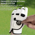 Men      S Golf Glove Left Hand Right With Ball Marker Value 2 Pack, Weathersof Grip Soft Comfortable, Fit Size Small Medium Ml