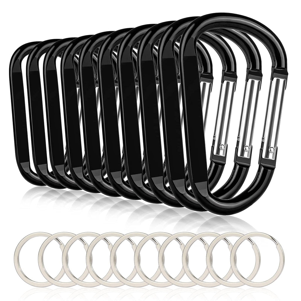 10Pcs Carabiner Caribeaner Clip,Extra Large 4'' Aluminum Carabeaner Keychain Hook,Spring Snap Key Chain Clip (10D)