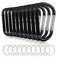 10Pcs Carabiner Caribeaner Clip,Extra Large 4'' Aluminum Carabeaner Keychain Hook,Spring Snap Key Chain Clip (10D)