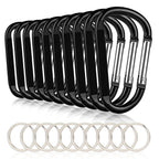 10Pcs Carabiner Caribeaner Clip,Extra Large 4'' Aluminum Carabeaner Keychain Hook,Spring Snap Key Chain Clip (10D)