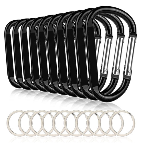 10Pcs Carabiner Caribeaner Clip,Extra Large 4'' Aluminum Carabeaner Keychain Hook,Spring Snap Key Chain Clip (10D)