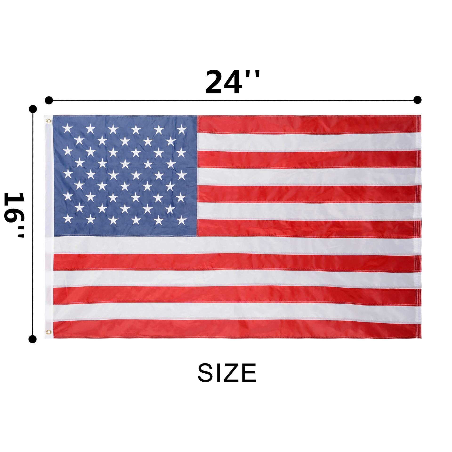 Yafeco U.S. 50 Star Sewn Boat Flag, 16 X 24 Inch Yacht Boat Ensign Nautical Us American Flag Fully With Sewn Stripes, Embroidere
