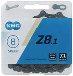 Kmc Z8.1 8 Speed Inner Chamfering 7.1Mm Pin Length Bicycle Chain (1/2'' X 3/32'') Gray 1 Pcs /Steel 116 Links