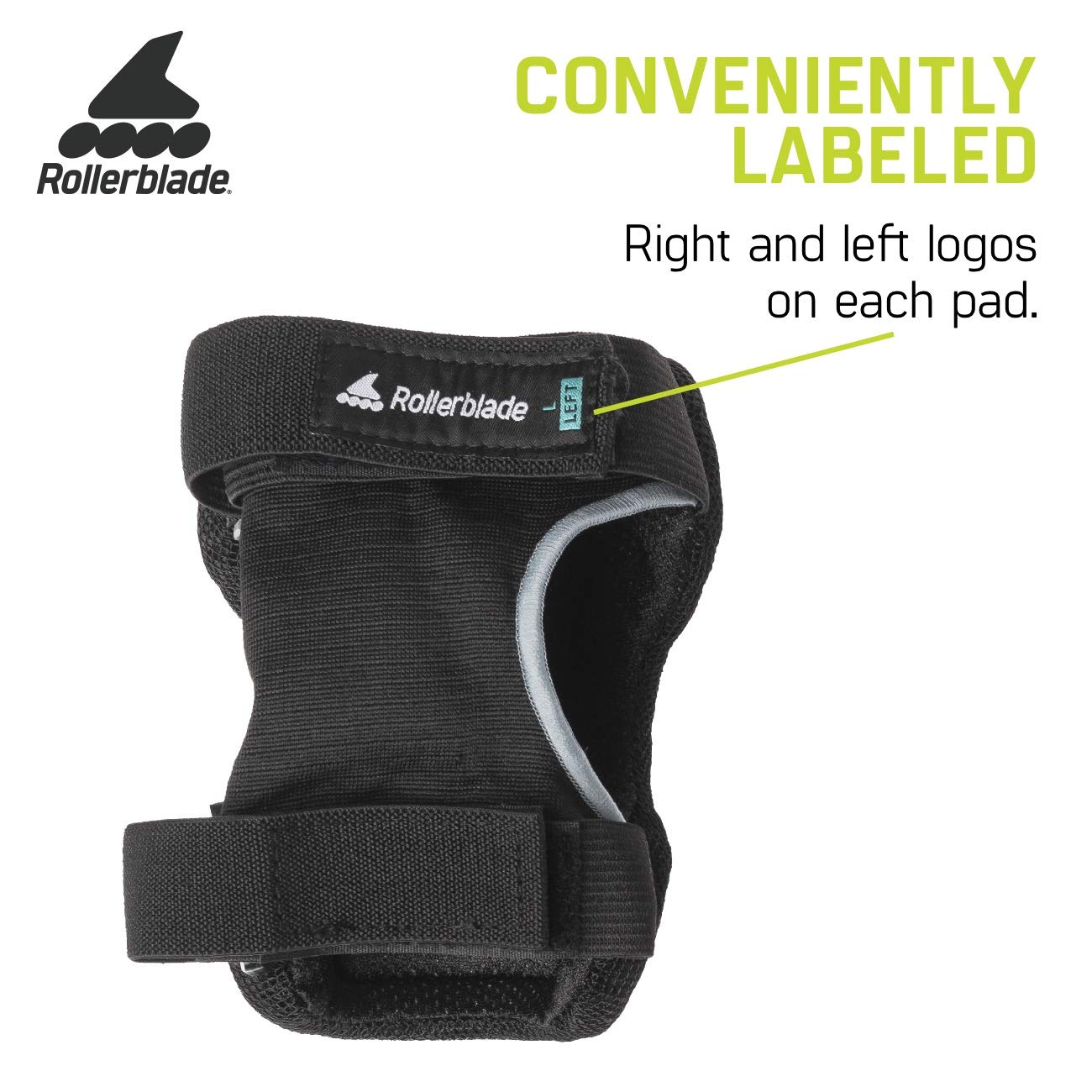 Rollerblade Skate Gear Knee Pad Protective Gear, Unisex, Multi Sport Protection, Black, Small