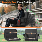 Suteck 2Pc Dual-Side Heated Stadium Seat With Back Support, 23 Wide Cushion, Foldable Bleacher Chair W/Usb 3-Level Heating, 5 St