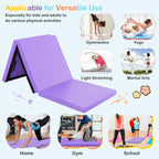 Gymax Folding Gymnastics Mat, Tri-Fold 6X 2X 2Exercise Mat With Carrying Handles, Waterproof Pu Leather, Hook & Loop Fasteners,