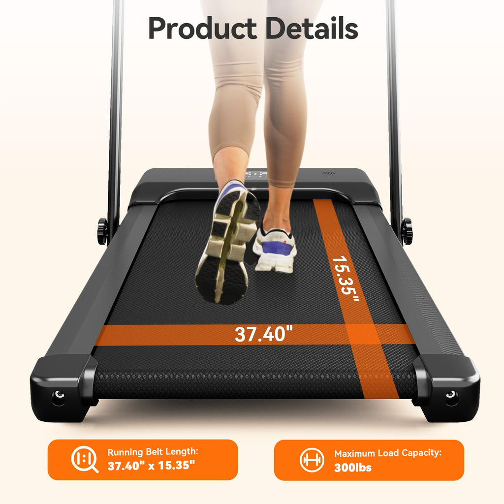 Walking Pad Treadmill With Handle Bar, 3.0Hp Small Foldable Treadmills For Home With Incline App Remote Control And Led Display,