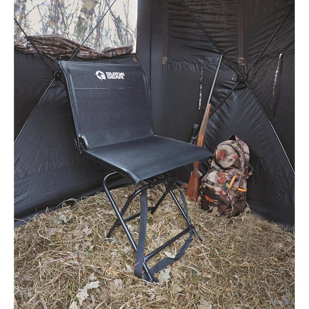 Guide Gear Big Boy Hunting Blind Chair, Portable Folding Seat For Shooting, Comfortable Spin Swivel, 500-Lb. Capacity