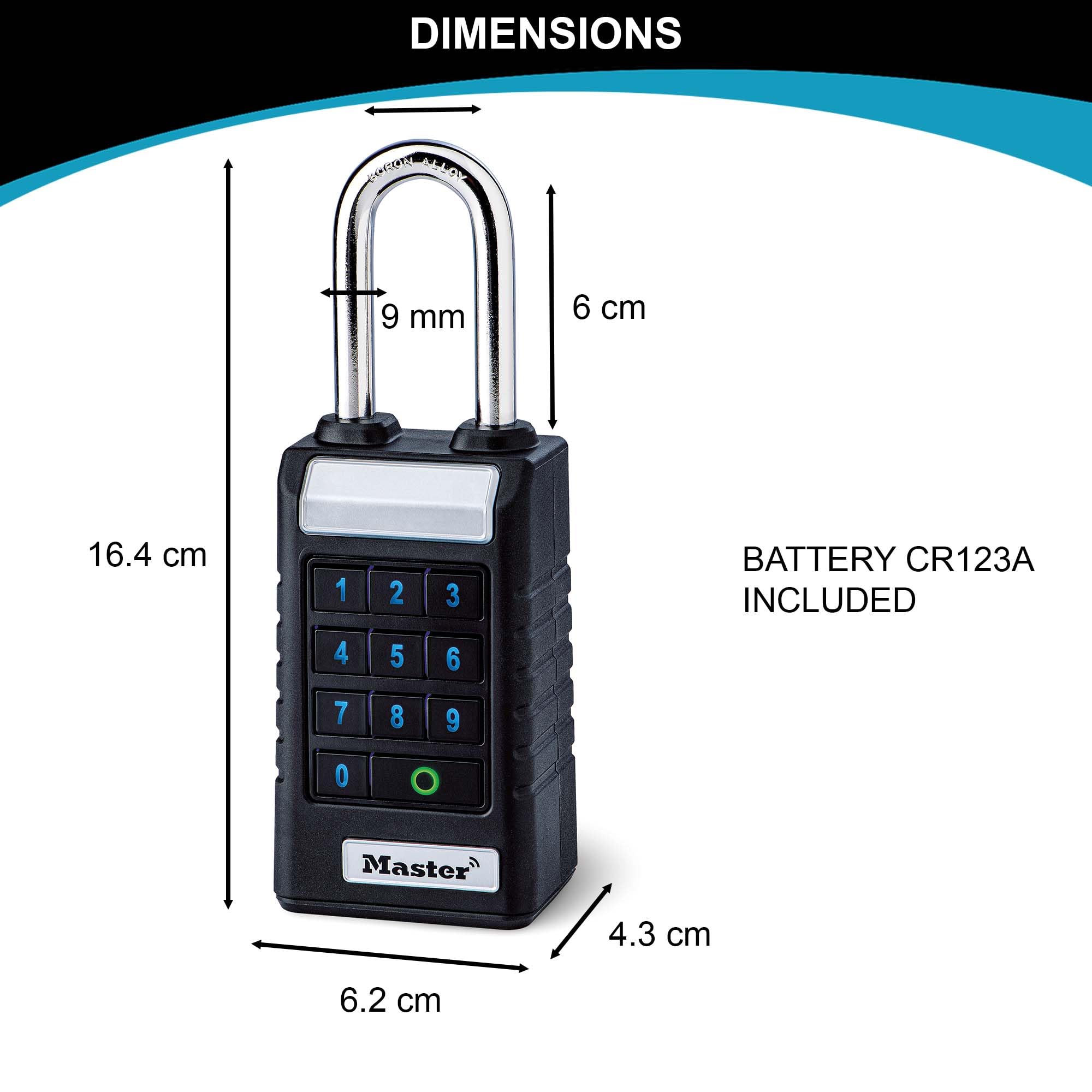 Master Lock 6400Eurljent Professional Bluetooth Smart Padlock [Bluetooth Compatible With Smartphones] [Long Shackle] [Weatherpro