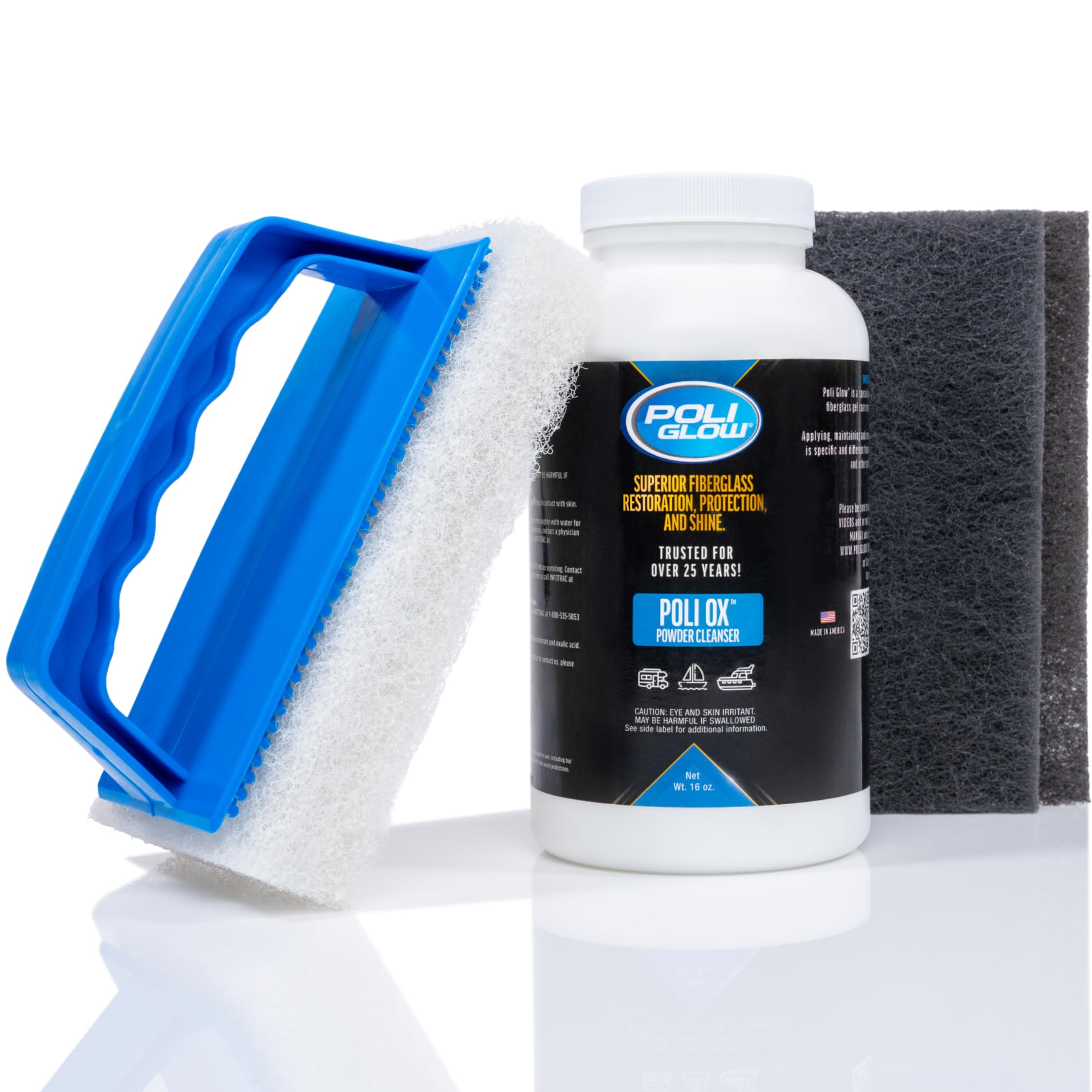 Poli Ox Oxidation Removal Kit for Boats, RVs, or Fiberglass Surfaces-Removes Heavy Oxidation, Stains & Grime-Safe on Fiberglass,