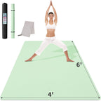 Cambivo Large Yoga Mat (6'X 4'), Extra Wide Workout Mat For Men And Women, 1/3 &1/4 Thick Exercise Fitness Tpe Mat For Home Gym,