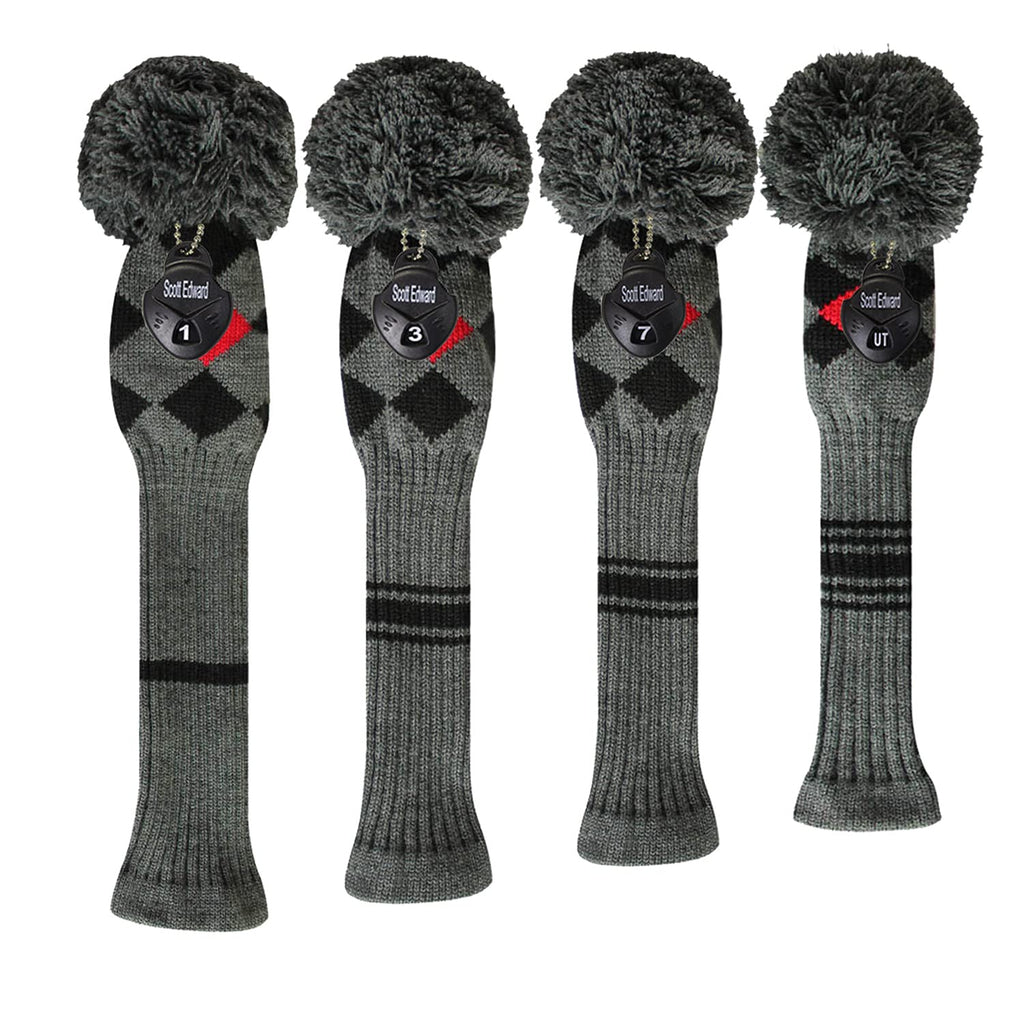 Scott Edward Knit Wood Golf Covers 4 Pieces Handmade Knitted Item Fit Over Well Driver Wood(460Cc) Fairway Wood2 And Hybrid(Ut)