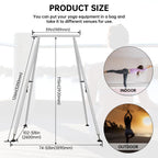 Hecasa Yoga Stand For Indoor And Outdoor, 9.6 Ft/115.3 Inch Adjustable Height Aerial Yoga Frame & Yoga Hammock, Ankle Lock, Adju
