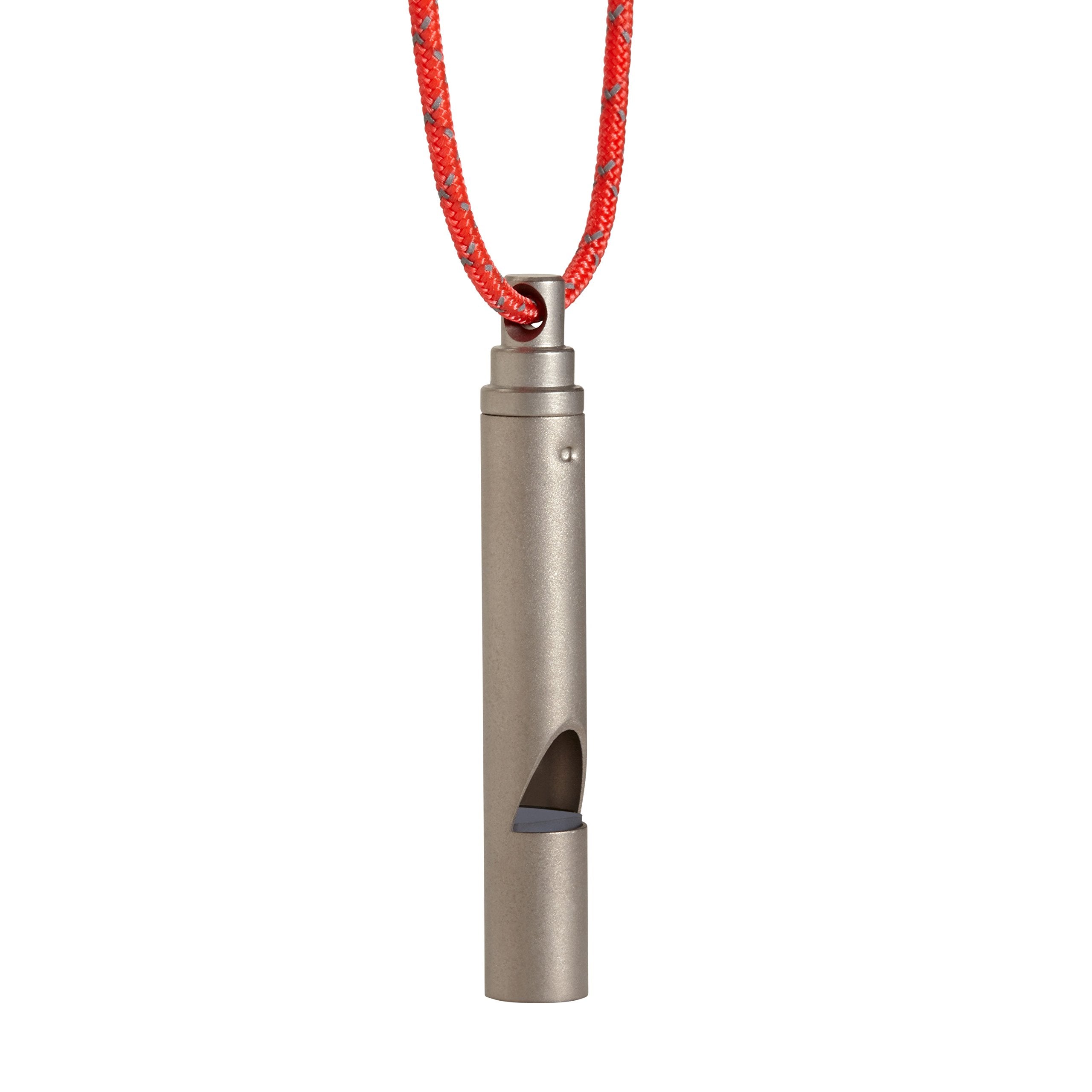 Vargo Titanium Emergency Whistle | 100+ Decibel Pealess Whistle, Ultralight .1 Oz. (3 Grams) | Backpacking Survival Whistle With