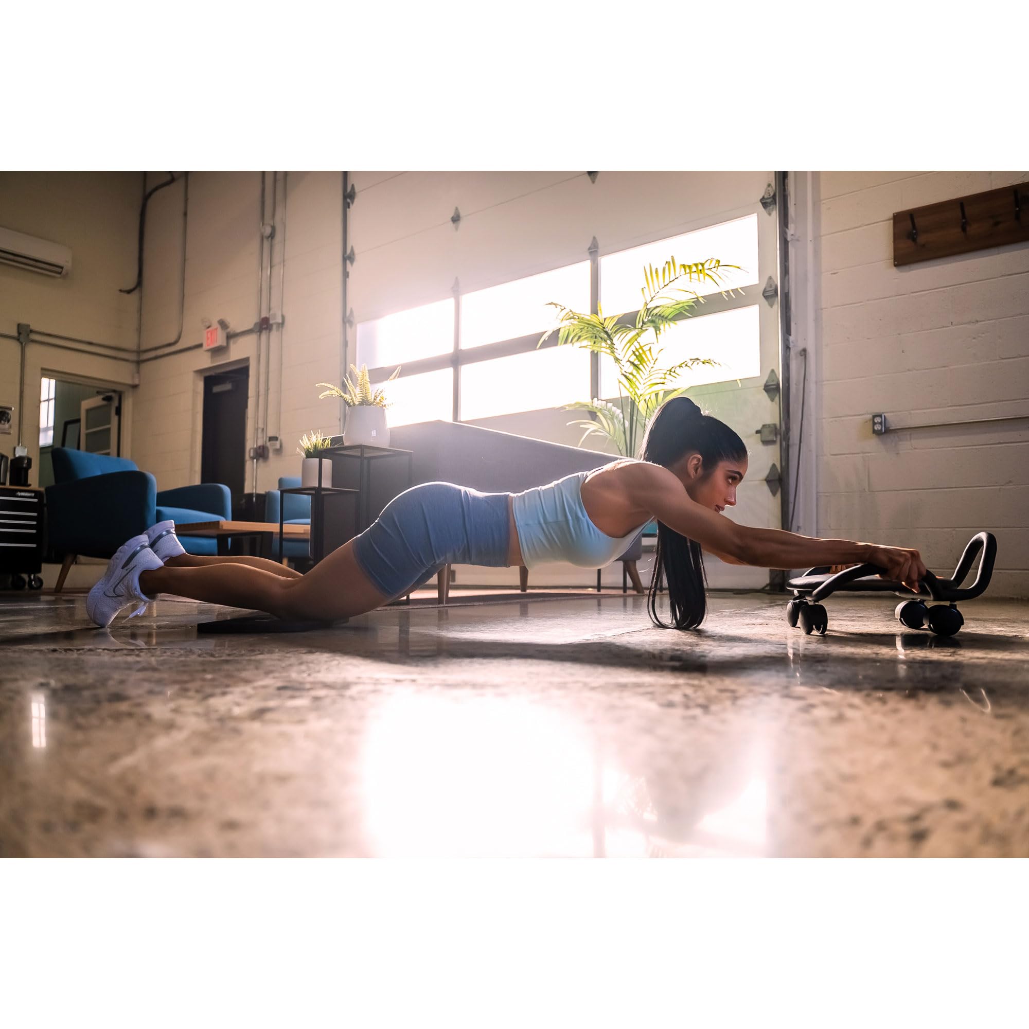 Ab Dolly Plus Core Abdominal Training System Portable Home Gym Ab Exercise Machine Workout Equipment For All Fitness Levels, Bla