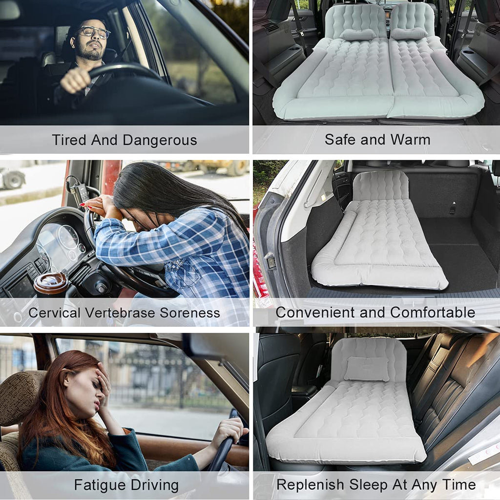 Byomostor 3 In 1 Car Air Mattress, Suv Mattress For Back Seat Cargo Area Car Mattress With Electric Air Pump-2 Support Fillers &
