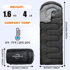 Synderay Sleeping Bags For Adults Cold Weather & Warm - Backpacking Camping Sleeping Bag For Kids 10-12, Girls, Boys - Lightweig