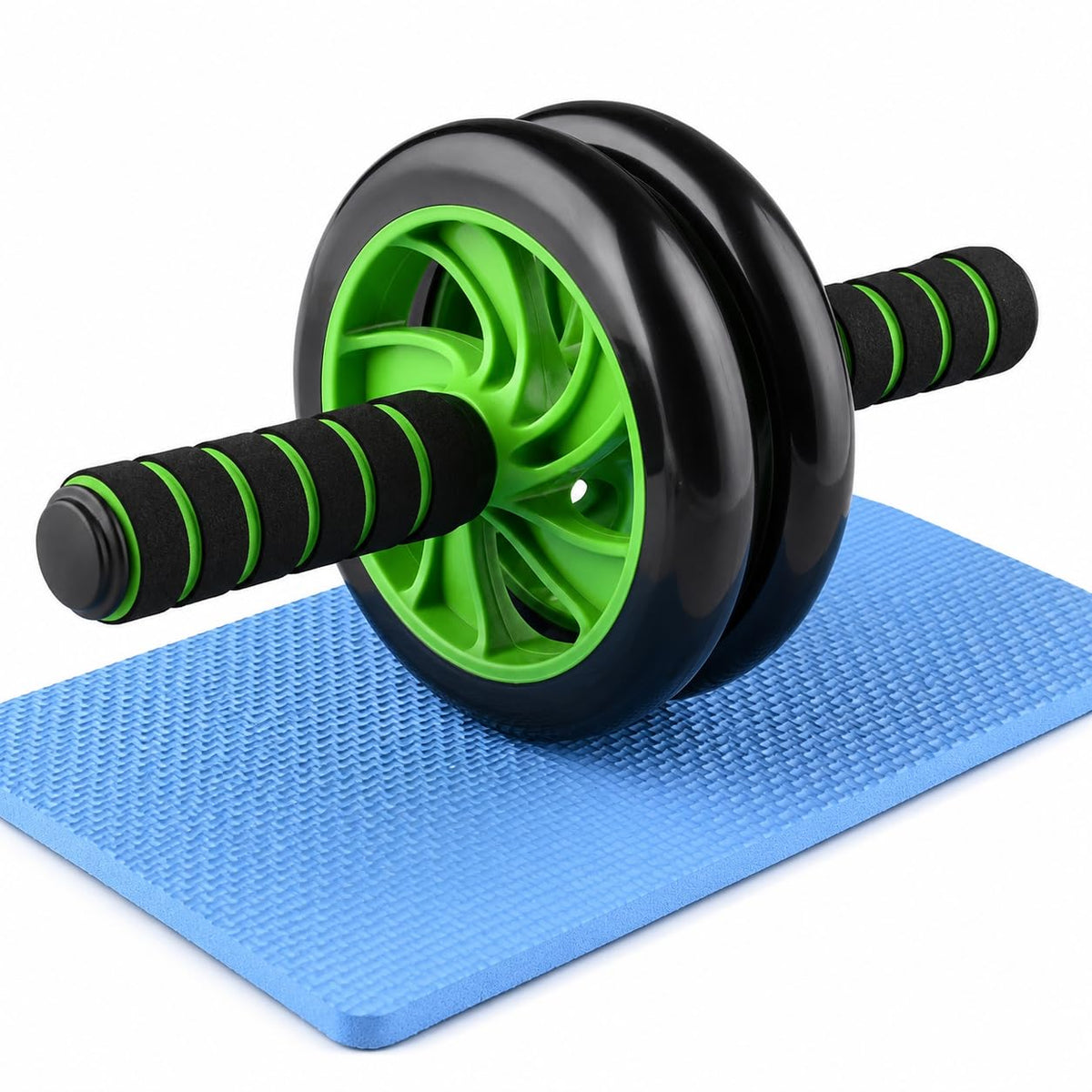 Speed Fitness Double Ab Roller Wheel with Knee Mat | Dual Wheel Abdominal Exercise Roller for Core Strength Training | NonSlip 