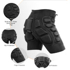 Relaxyee Protective Padded Shorts, 3D Protection Short Pants Hip Padded Compression Shorts Impact Shorts Hip Protective Gear For