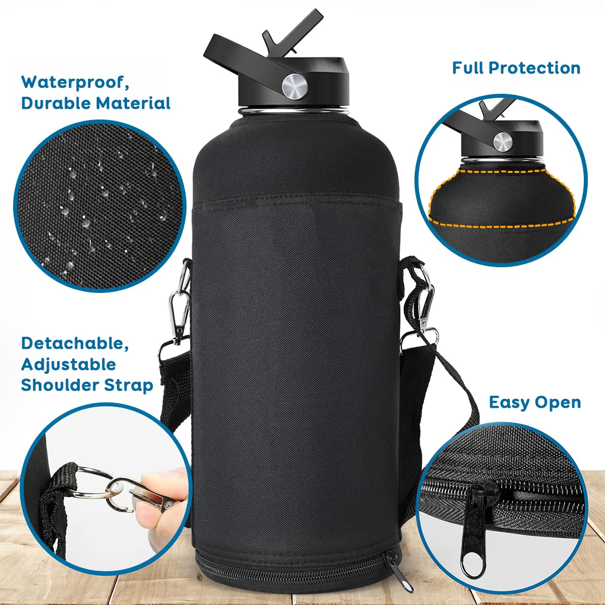 Buzio Water Bottle Holder Carrying Pouch For 87 Oz Bottles - Carry, Protect And Insulate Your Flask With This Military Grade Car