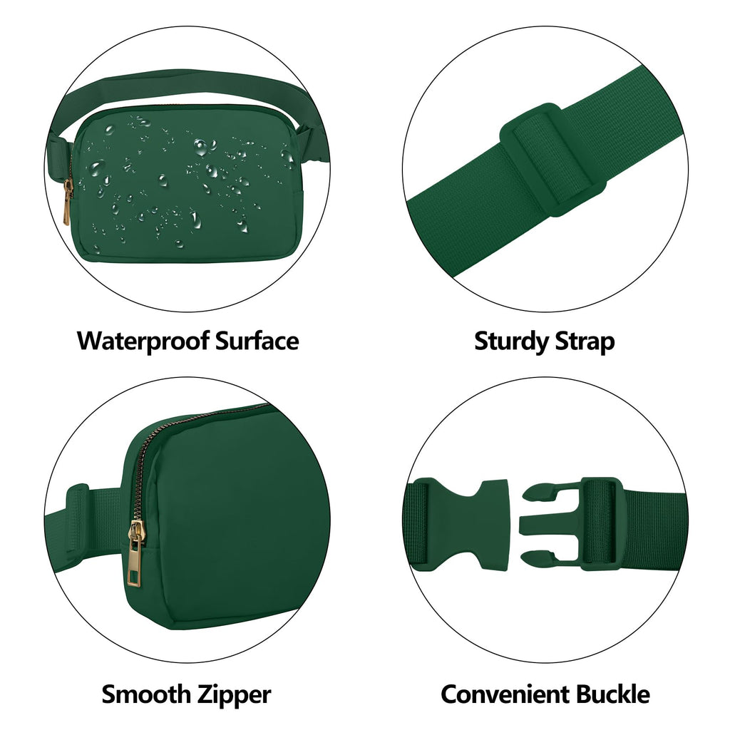 Vorolo Fanny Pack Christmas Gift For Women And Men Crossbody Bag Belt Bag Bum Bag With Adjustable Strap For Sportsdeep Green